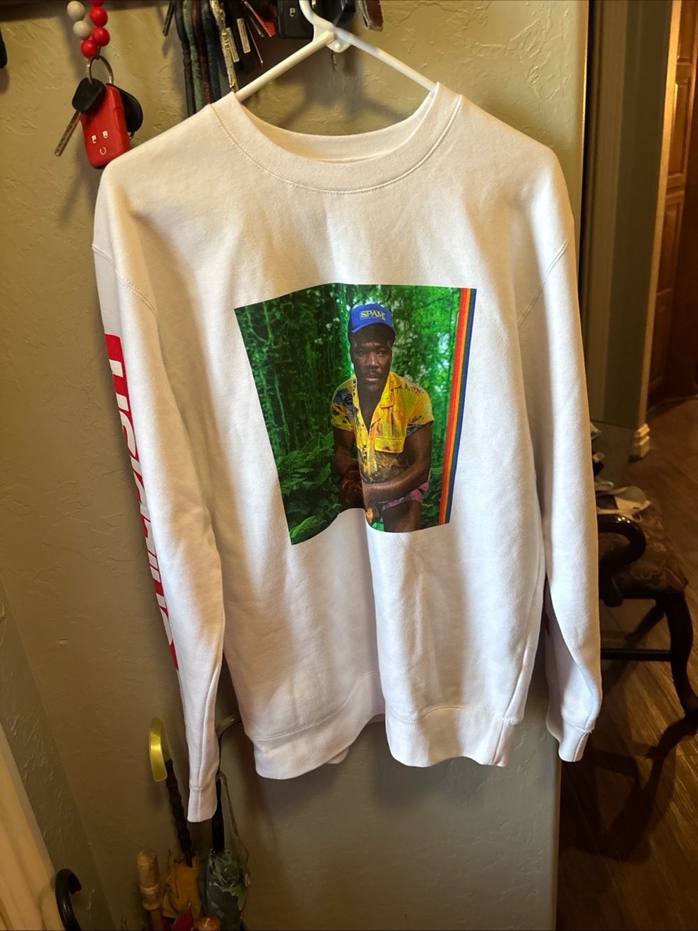 Childish Gambino Crewneck Sweatshirt Small White What Are You When World Ends